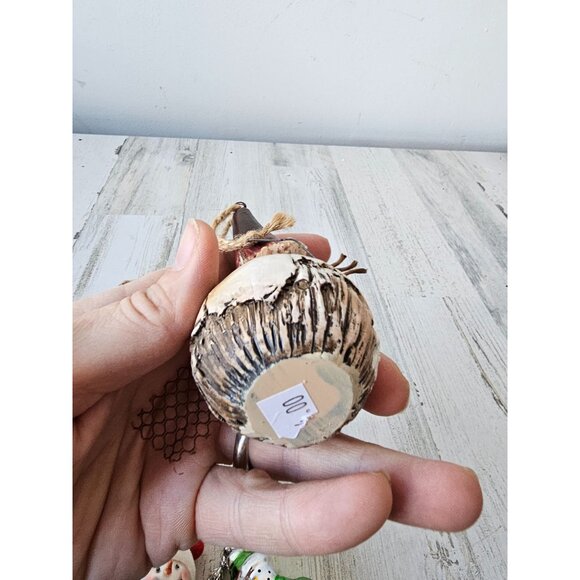 Pine cone snowman ornament set cabin rustic roly poly Xmas tree - Picture 9 of 9